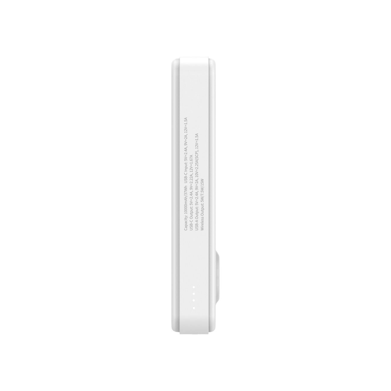 Powerbank Wozinsky WLWP-10KA0Y3WS 22.5W PD Qi2 10000 mAh, with stand, 1x USB-A, 1x USB-C - white - imagine 9