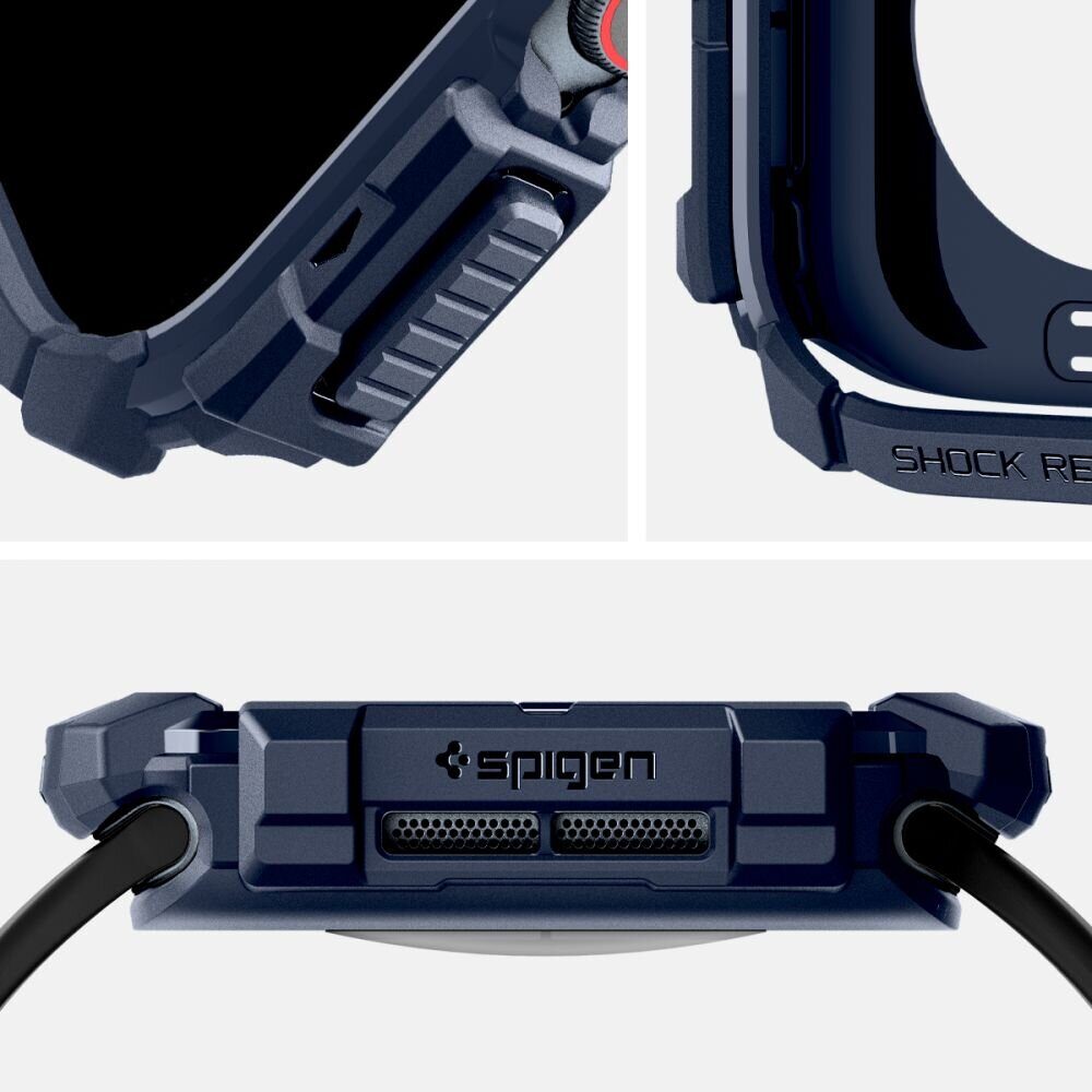 Spigen Rugged Armor Case for Apple Watch 10 46mm - Navy Blue - imagine 7