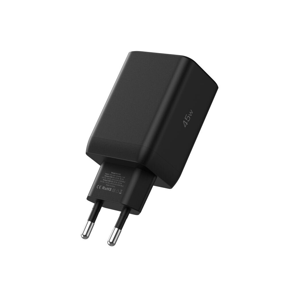 Tech-Protect NC45W-GAN 2-PORT PD45W wall charger - black - imagine 3
