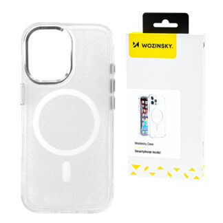 Wozinsky Glitter Case with Mag Safe for Samsung Galaxy S24 FE - Clear with Glitter