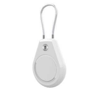 Apple AirTag Case Waterproof with Steel Cable - White