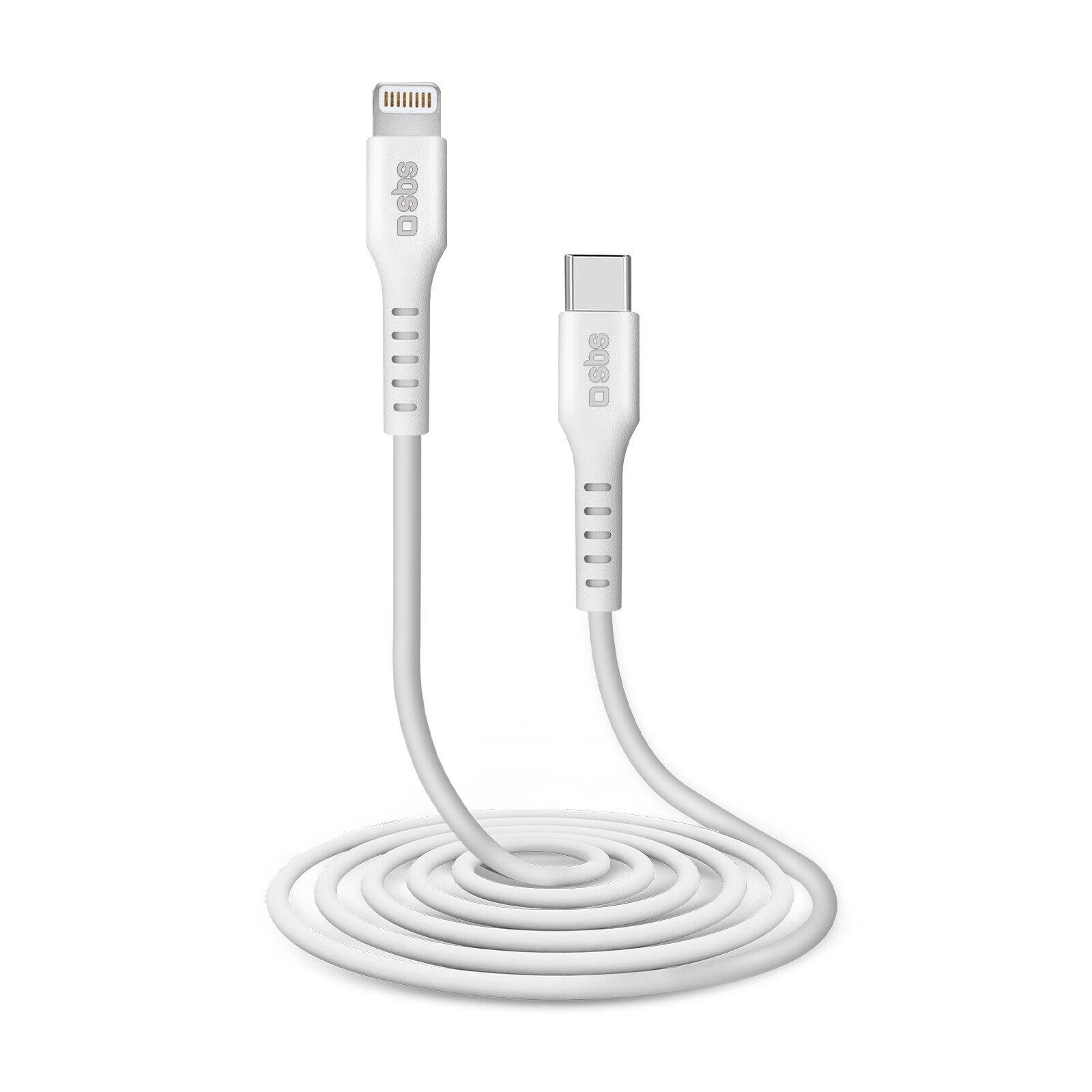 SBS TECABLELIGTC2W USB-C - Lightning Cable 2 m - White - imagine 2