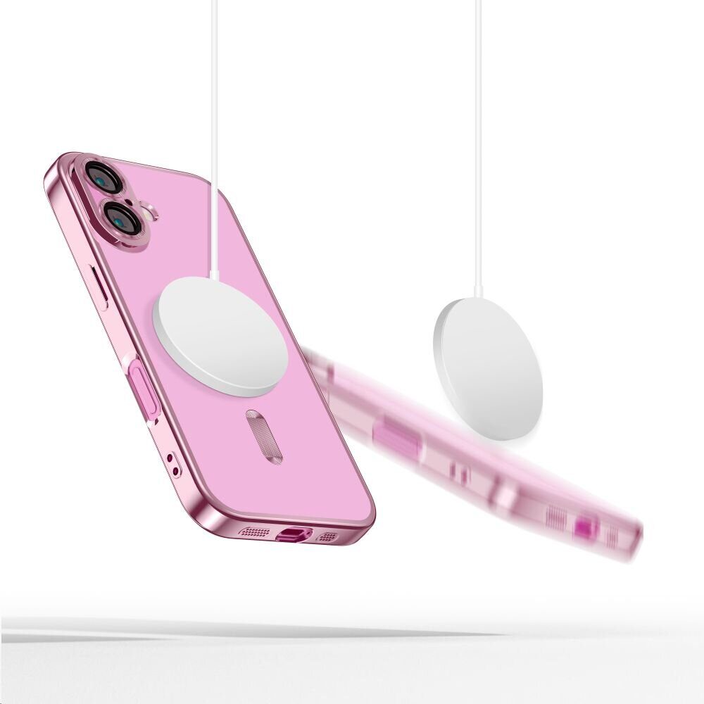 Tech-Protect MagFlex MagSafena iPhone 16 Case - Clear / Pink - imagine 5
