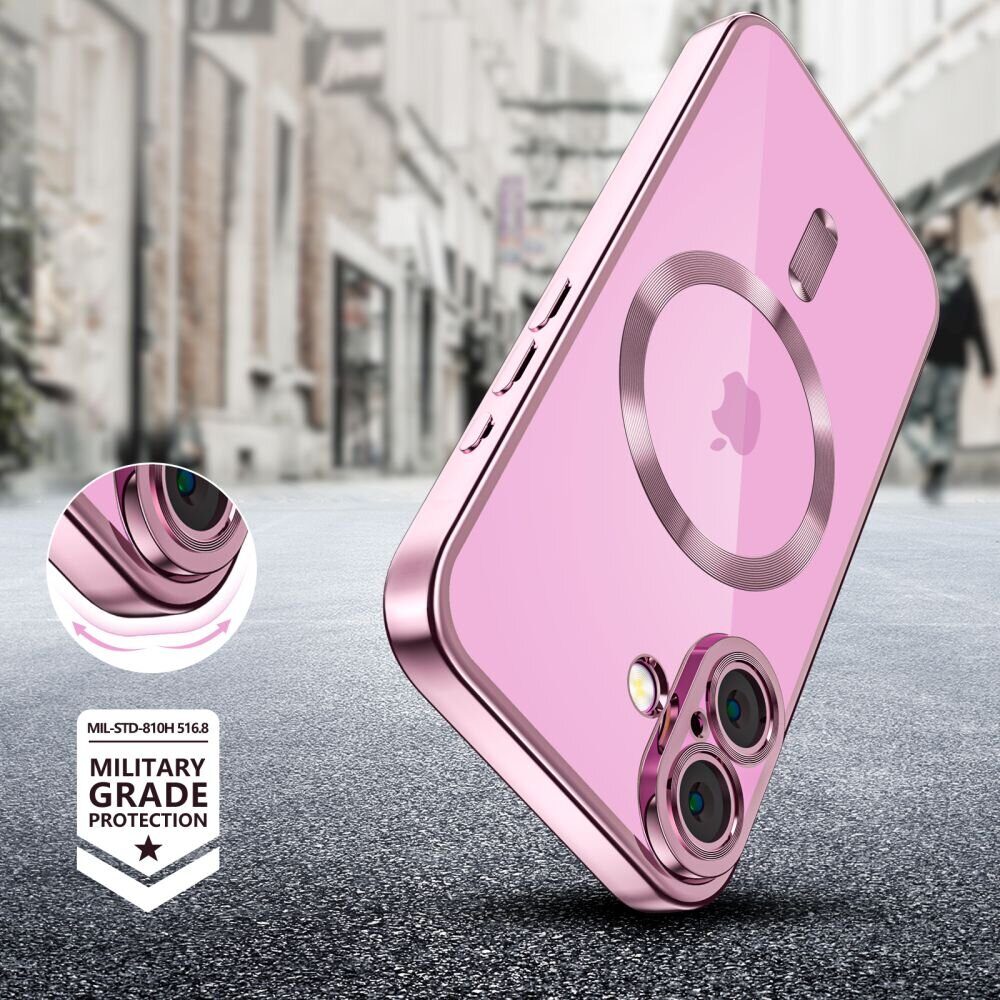 Tech-Protect MagFlex MagSafena iPhone 16 Case - Clear / Pink - imagine 3