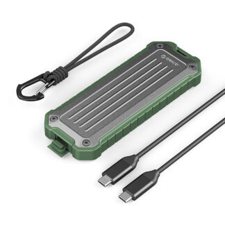 Wzmocniona kieszeń dyskowa Orico OTPX-G2 M.2 NVMe/SATA SSD USB-C 3.2 taktyczna - szaro-green