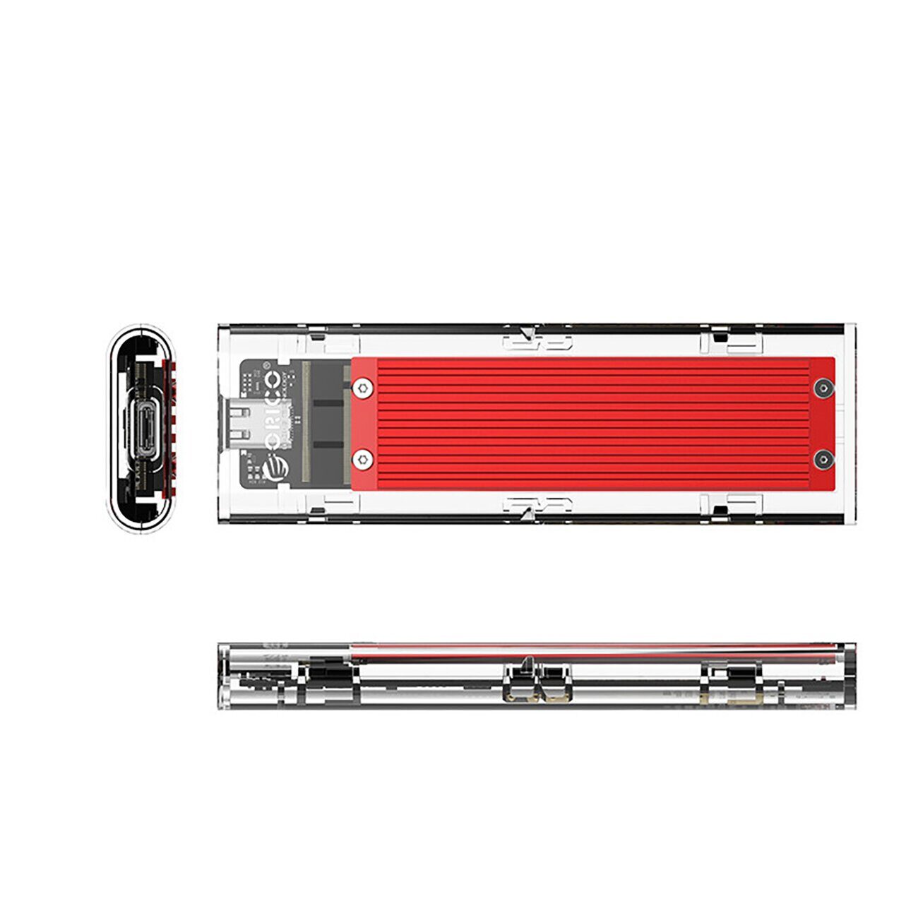Orico TCM2-C3 M.2 NVME to USB-C 10Gb/s Disk Drive - Red - imagine 3