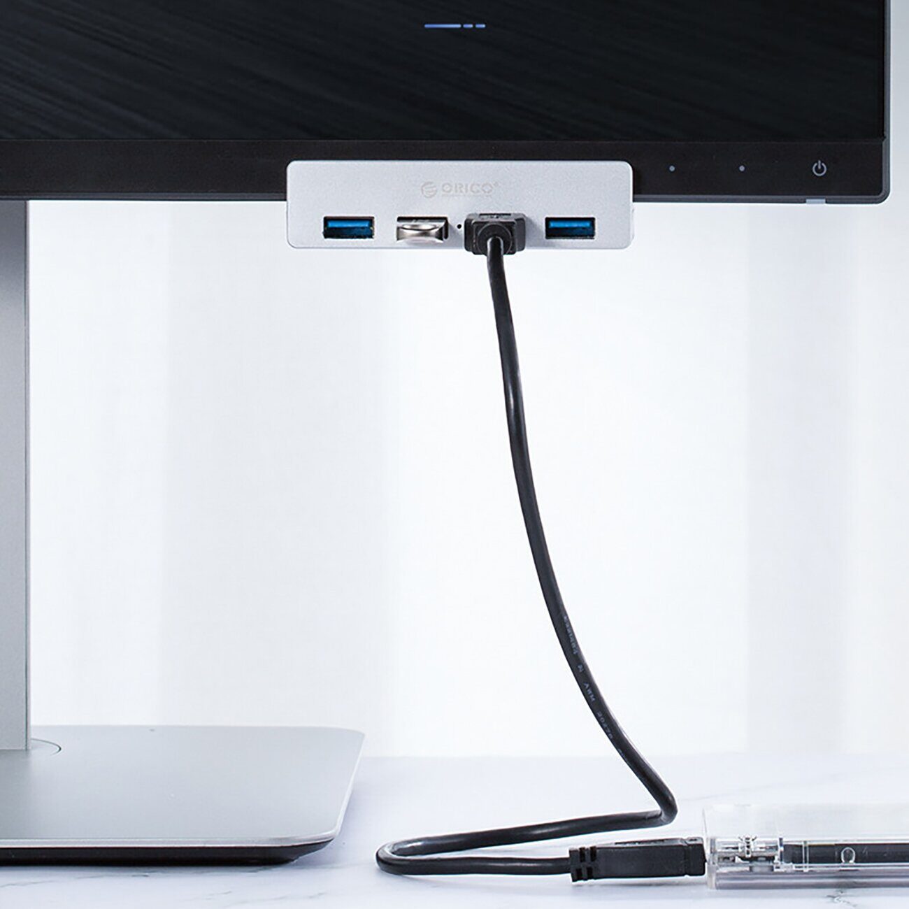 Orico MH4PU Hub Clamp-Mounted 4x USB-A 3.0 - Silver - imagine 4