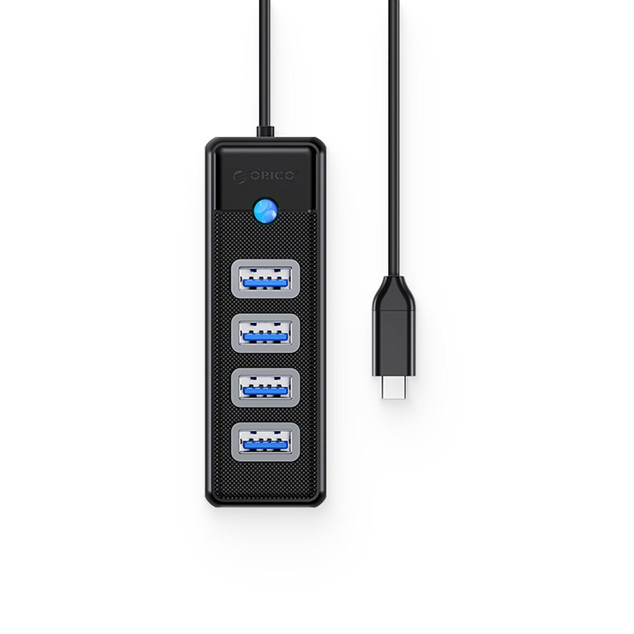 Orico PW4U-C3 USB-C / 4x USB-A 3.0 Hub - Black - imagine 2