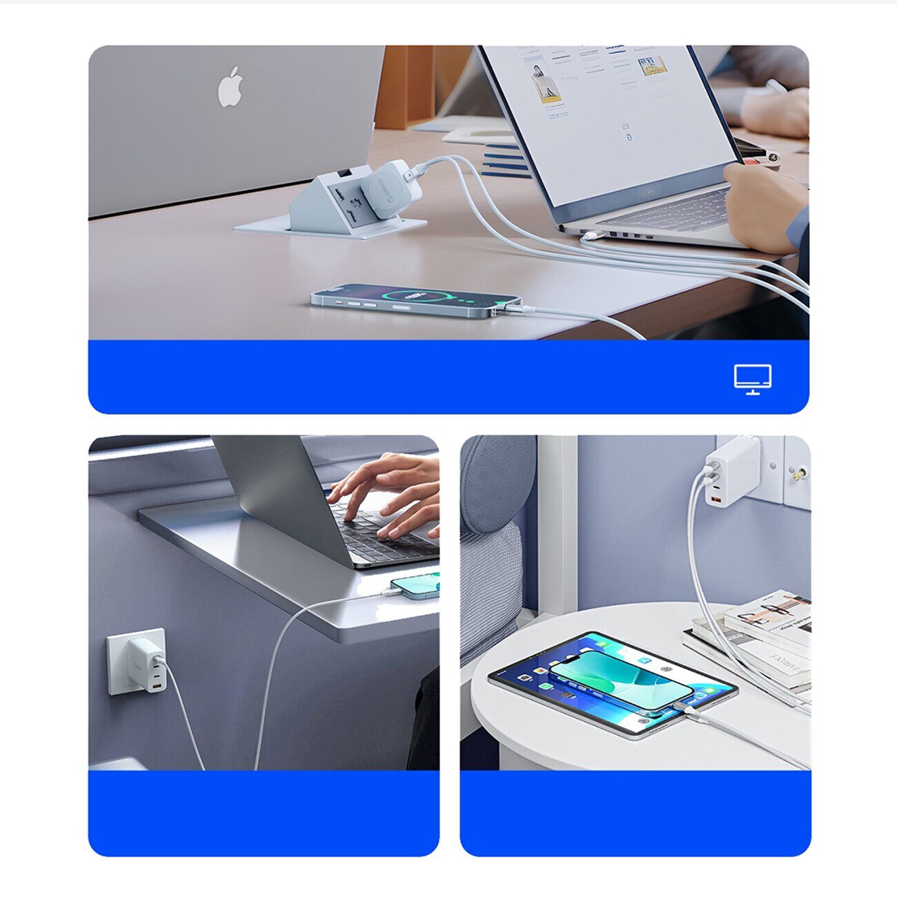 Orico CDX 100W 5A Power Delivery USB-C - USB-C 1m Cable - White - imagine 5