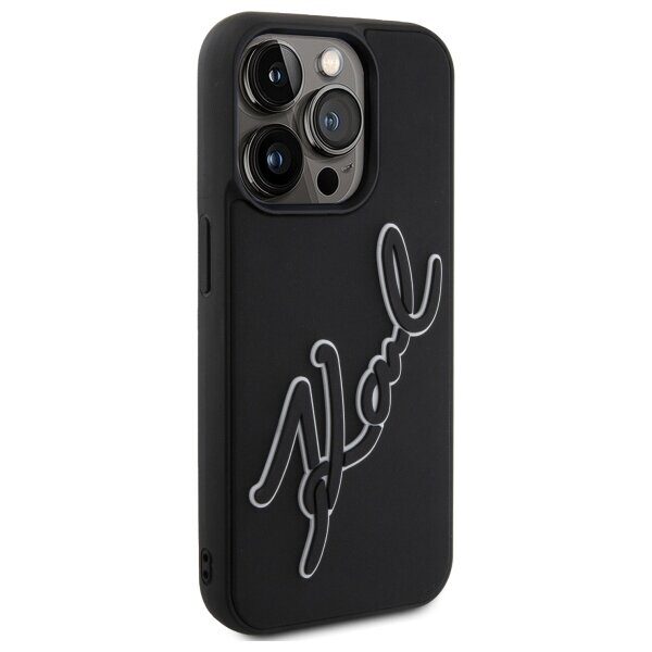 Karl Lagerfeld 3D Rubber Signature Case for iPhone 15 Pro Max - Black - imagine 4