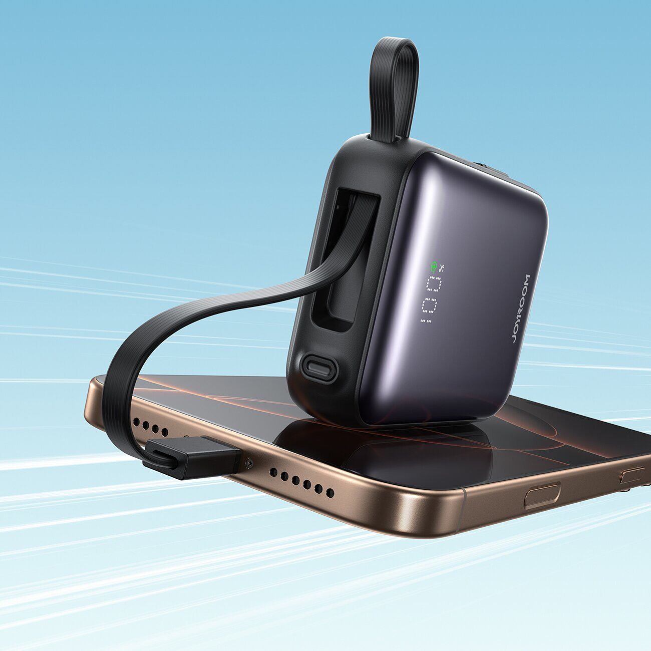 Joyroom JR-PBF27 10000mAh 22.5W Powerbank with Built-in USB-C and Lightning Cables - Black - imagine 8