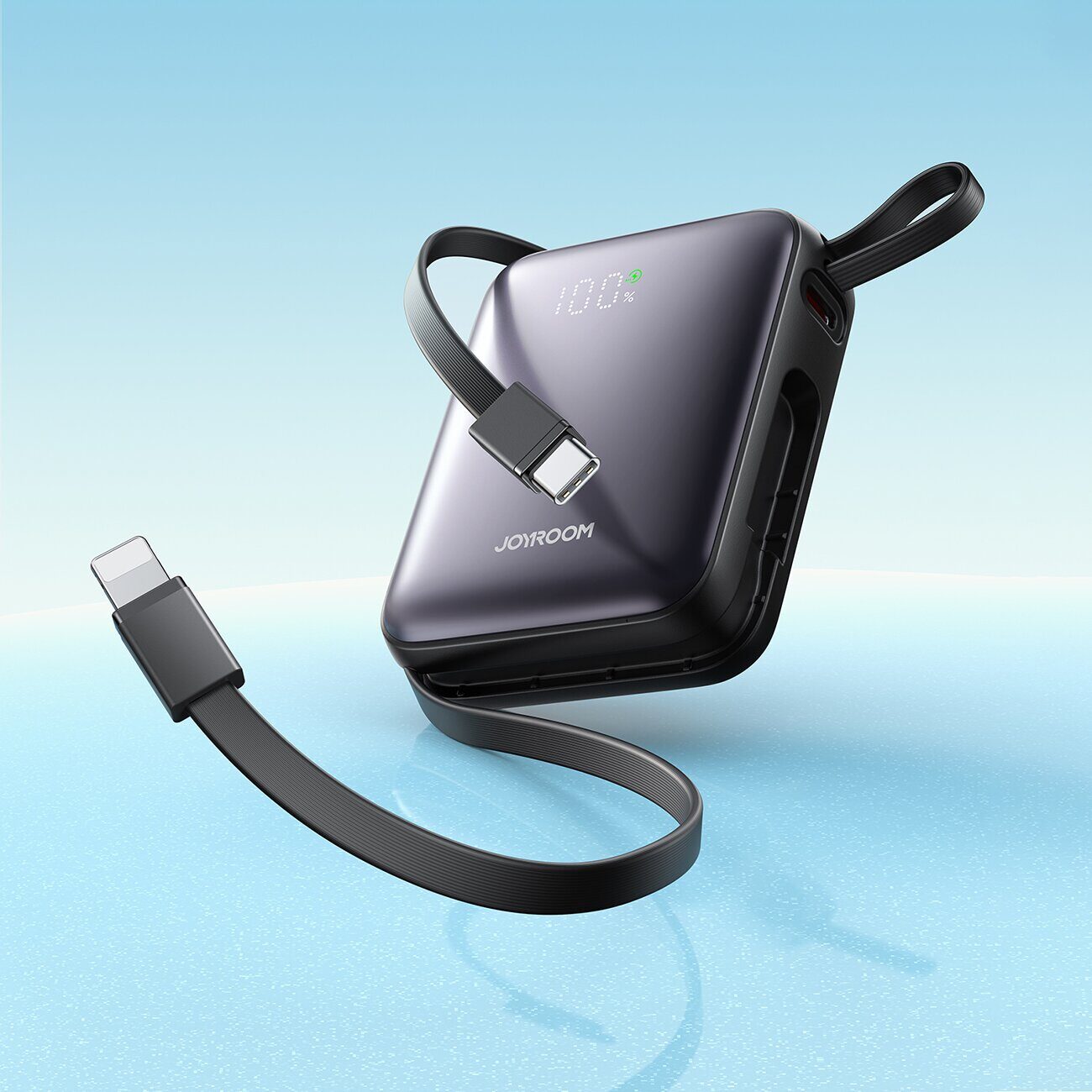 Joyroom JR-PBF27 10000mAh 22.5W Powerbank with Built-in USB-C and Lightning Cables - Black - imagine 9