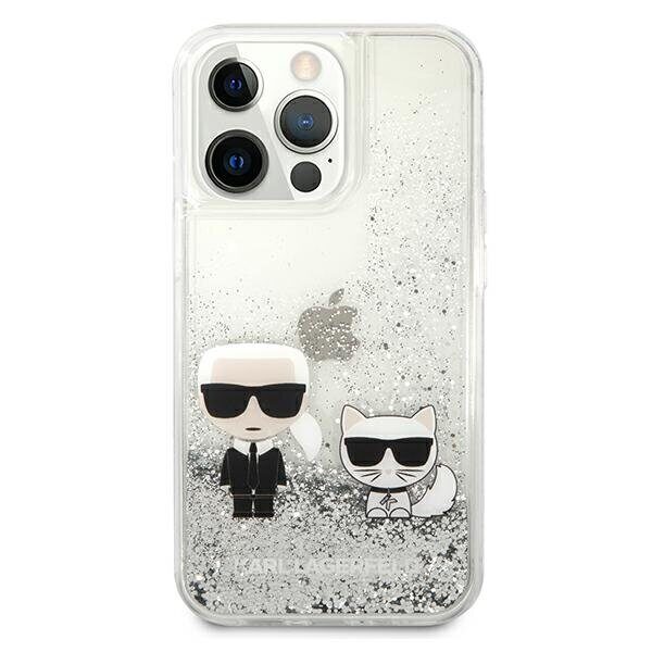 Karl Lagerfeld Liquid Glitter Karl&Choupette case for iPhone 13 Pro / 13 6.1" - silver - imagine 3