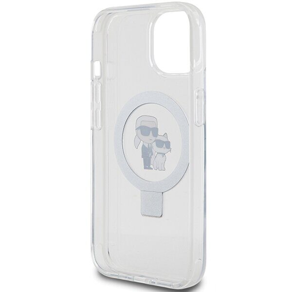 Karl Lagerfeld KLHMP15SHMRSKCH iPhone 15 / 14 / 13 6.1" white/white hardcase Ring Stand Karl&Choupette MagSafe - imagine 7