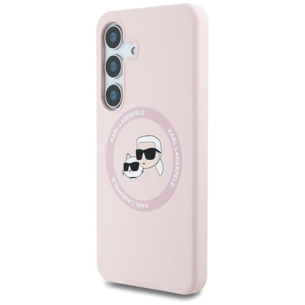 Karl Lagerfeld Silicone Double Heads And Circle MagSafe Samsung Galaxy S25 Case Pink - imagine 2