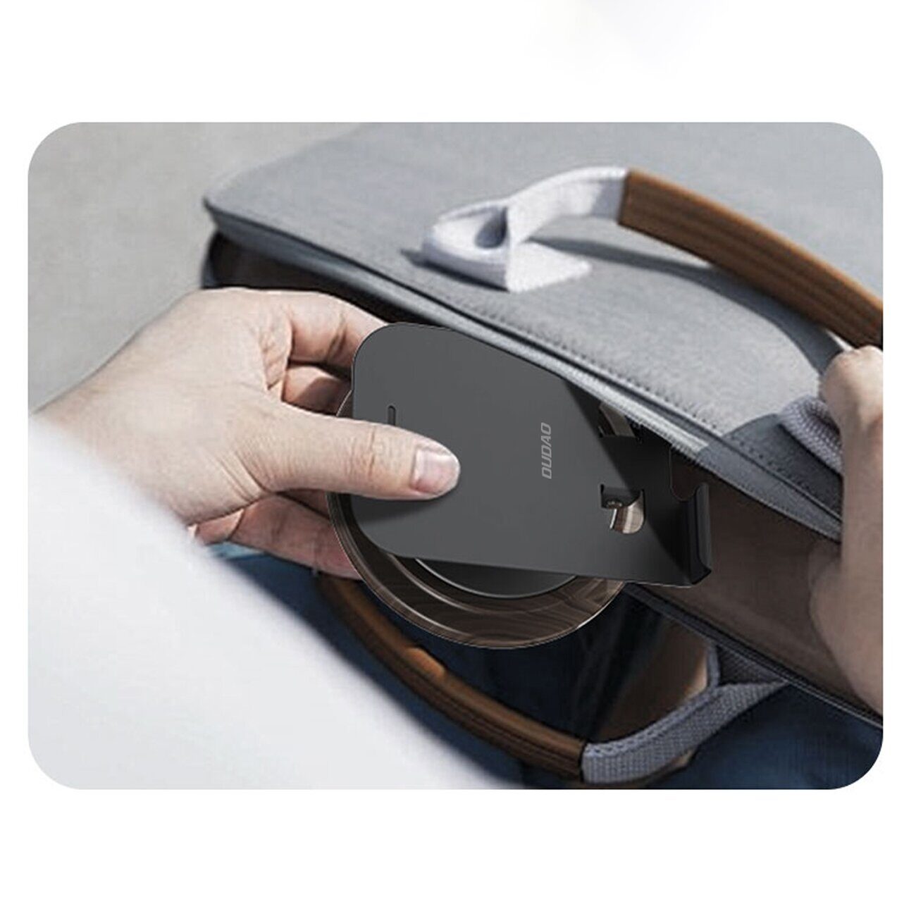 Dudao F17M 360° metal phone stand - gray - imagine 9