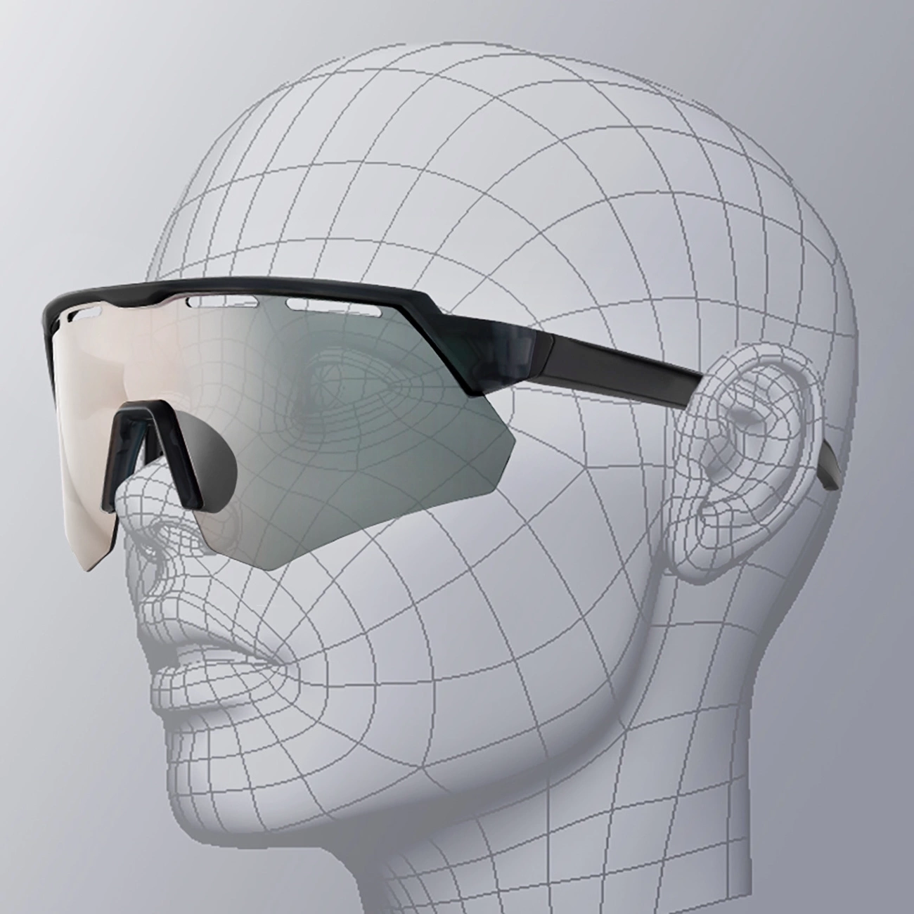 Rockbros Polarized Cycling Glasses with UV Protection and Corrective Insert - Gray - imagine 6