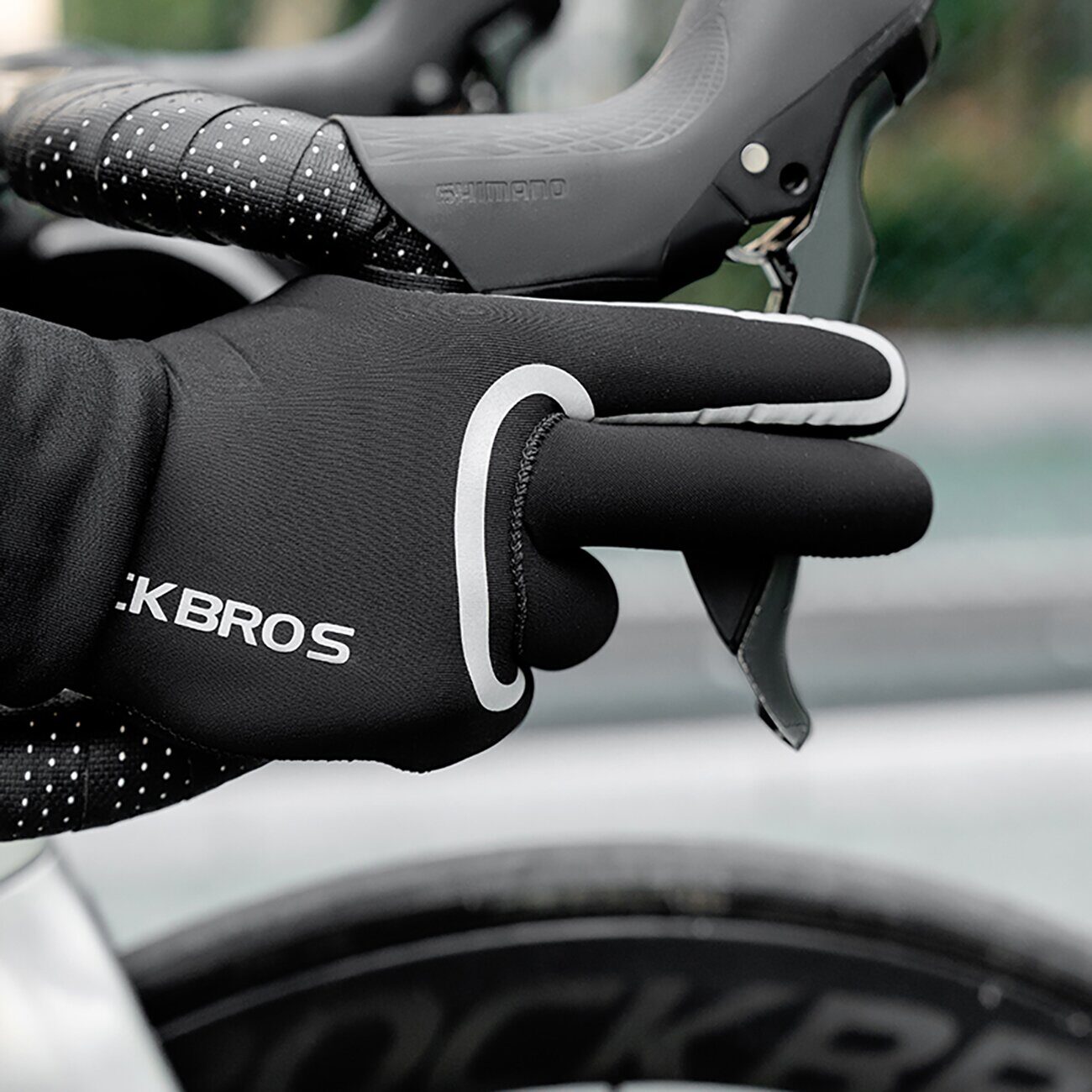 Rockbros full waterproof cycling gloves, size: S/M - black - imagine 7
