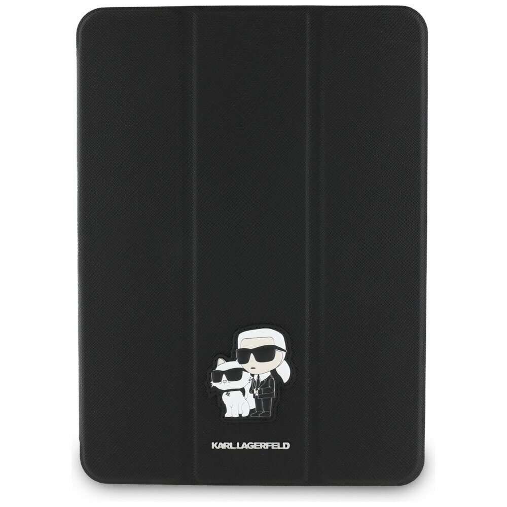 Karl Lagerfeld Saffiano Magnetic Karl & Choupette iPad Pro 11" 2024 Book Cover Case - Black - imagine 2