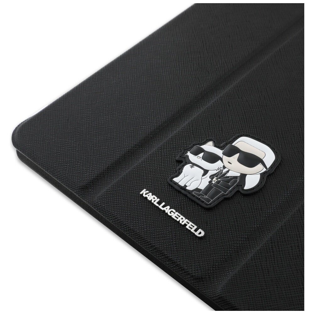 Karl Lagerfeld Saffiano Magnetic Karl & Choupette iPad Air 11" 2024 Book Cover Case - Black - imagine 7