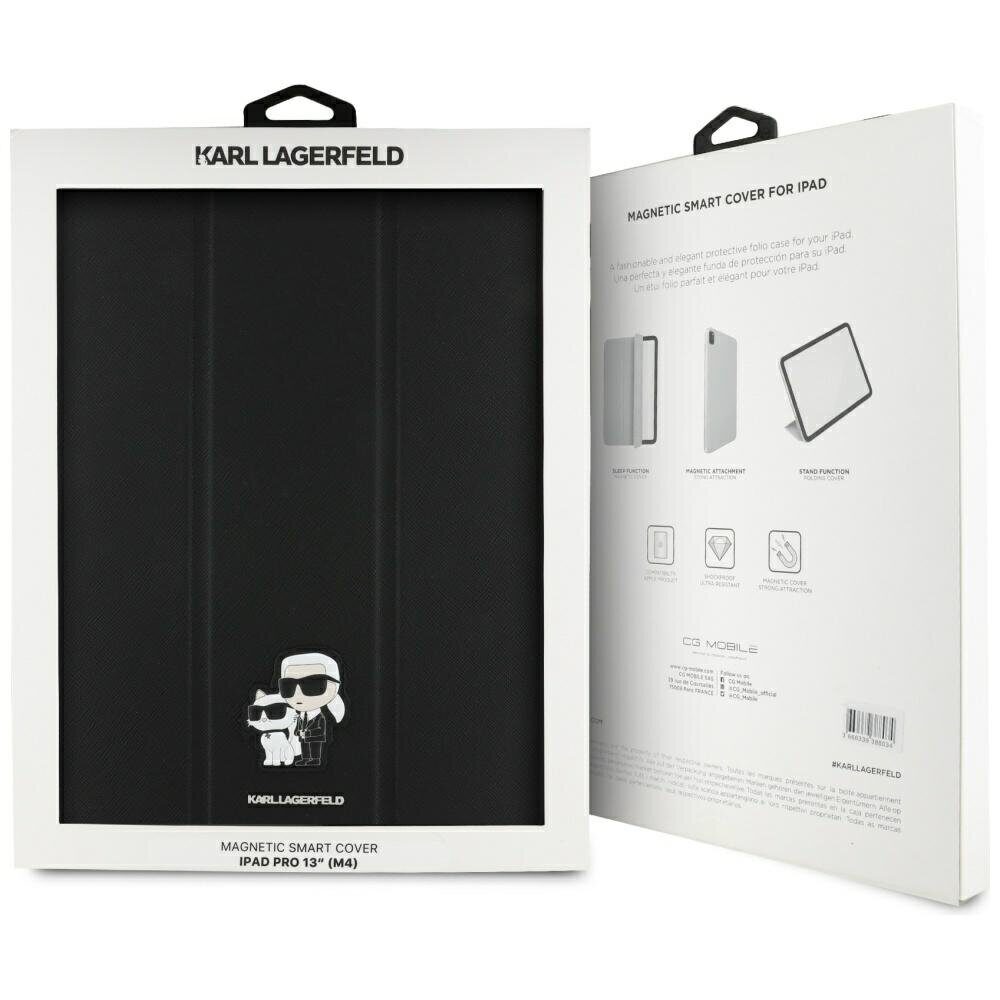 Karl Lagerfeld Saffiano Magnetic Karl & Choupette iPad Pro 13" 2024 Book Cover Case - Black - imagine 8