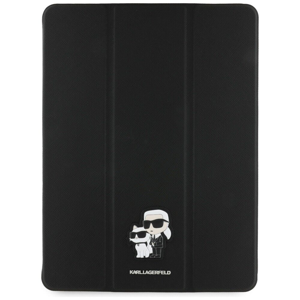 Karl Lagerfeld Saffiano Magnetic Karl & Choupette iPad Air 13" 2024 Book Cover Case - Black - imagine 2