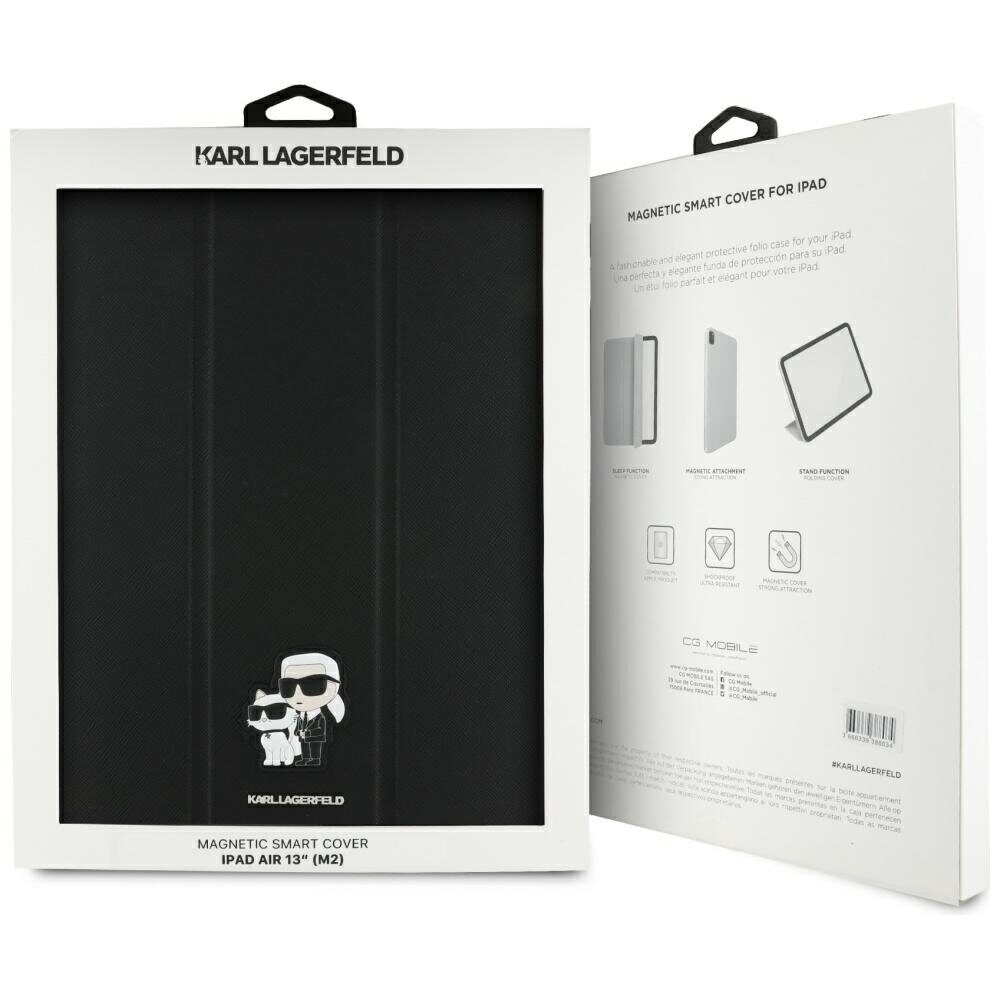 Karl Lagerfeld Saffiano Magnetic Karl & Choupette iPad Air 13" 2024 Book Cover Case - Black - imagine 8