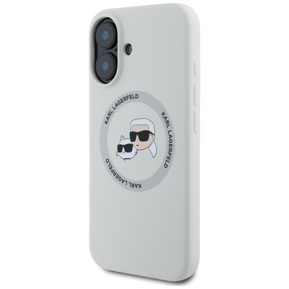 Karl Lagerfeld Silicone Double Heads And Circle MagSafe case for iPhone 16 beige - imagine 2