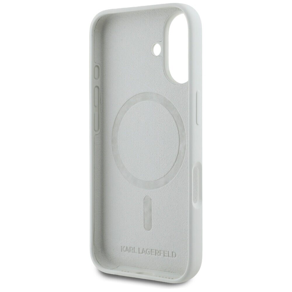 Karl Lagerfeld Silicone Double Heads And Circle MagSafe case for iPhone 16 beige - imagine 7