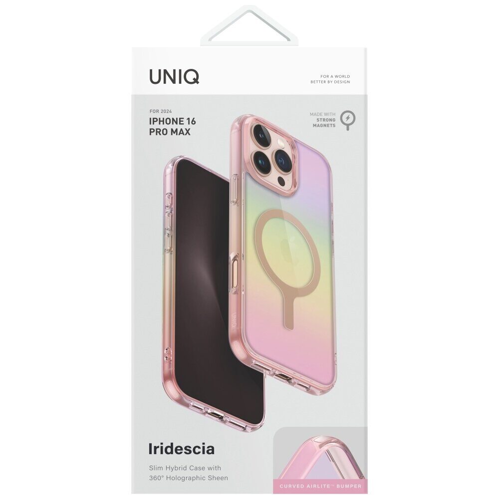 Uniq Iridescia Magclick Charging Case for iPhone 16 Pro Max - Pink - imagine 4