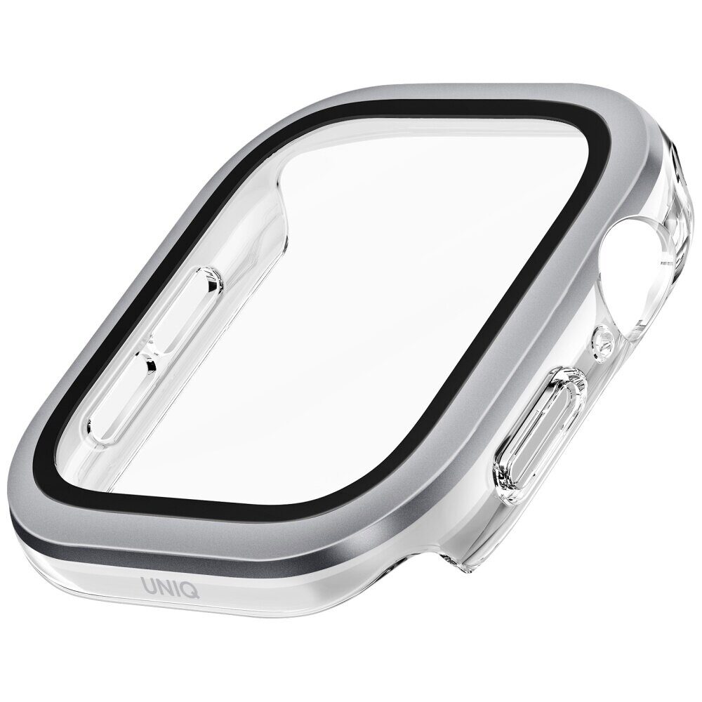 Uniq Voute Tempered Glass Case for Apple Watch 10 42 mm - Silver - imagine 4