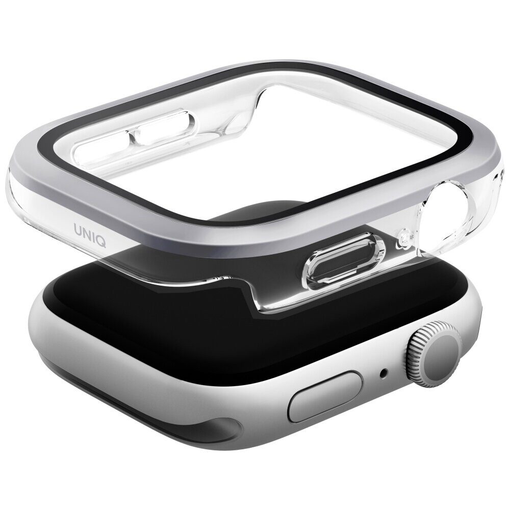 Uniq Voute tempered glass case for Apple Watch 10 46 mm - silver - imagine 2