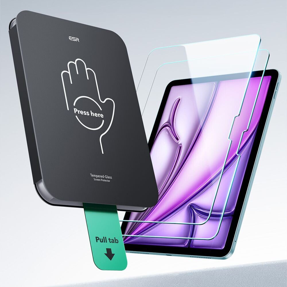 ESR UltraFit Tempered Glass 2-pack for iPad Air 13" 1 / 2 (2024 / 2025) - imagine 4