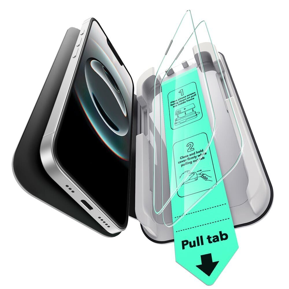ESR UltraFit Tempered Glass 2-pack case for iPhone 13 / 13 Pro / 14 / 16e / 17e - imagine 3