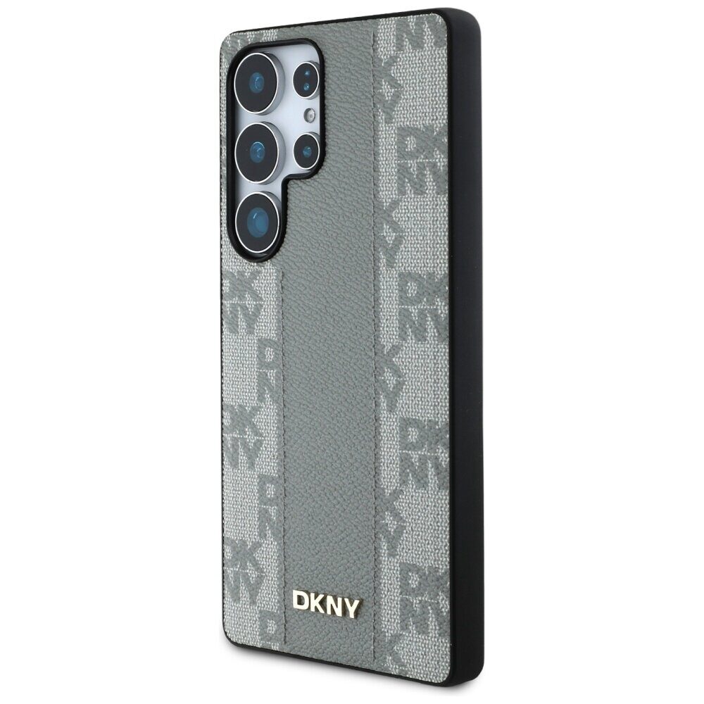 DKNY Leather Checkered Pattern MagSafe Case for Samsung Galaxy S25 Ultra - Gray - imagine 2
