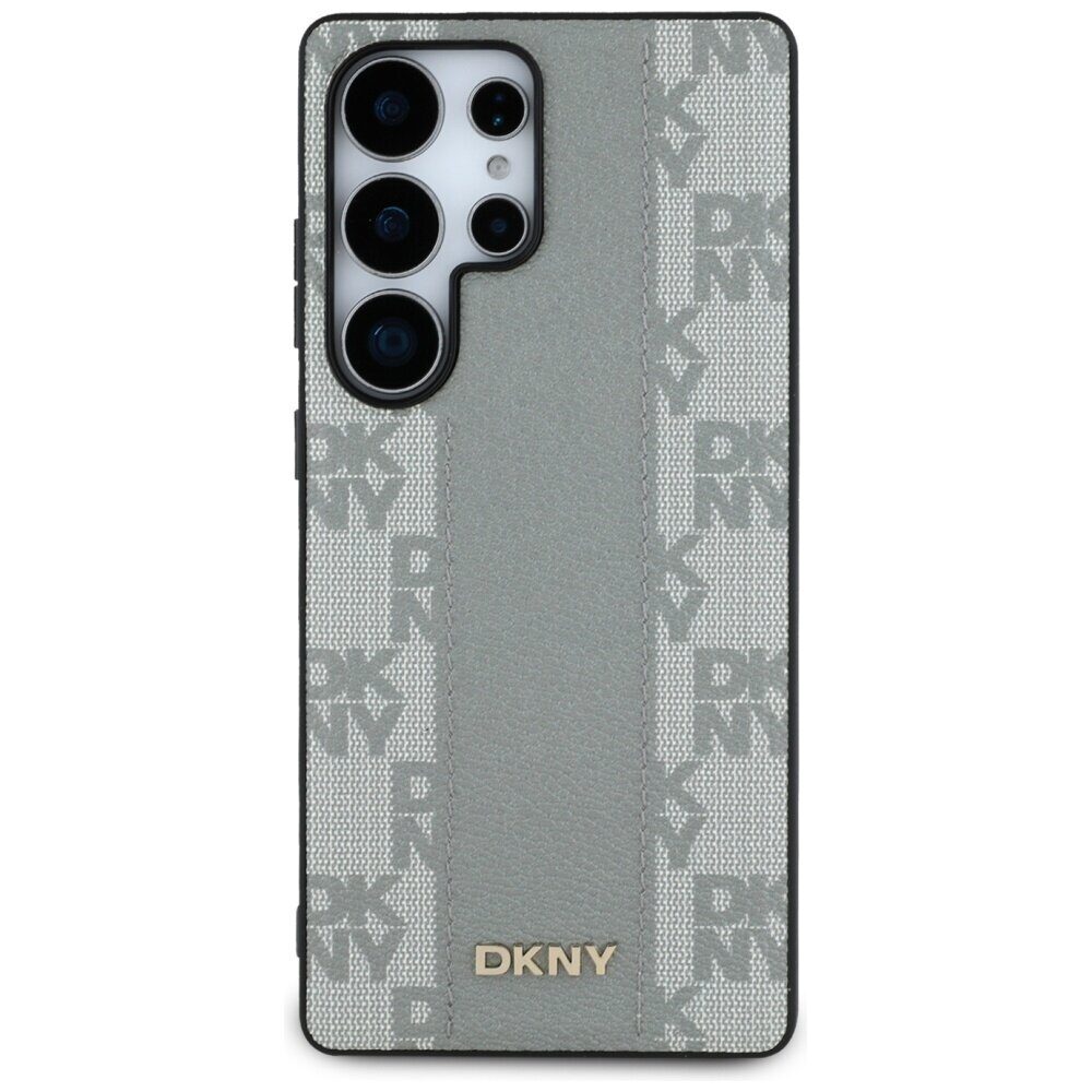 DKNY Leather Checkered Pattern MagSafe Case for Samsung Galaxy S25 Ultra - Gray - imagine 3