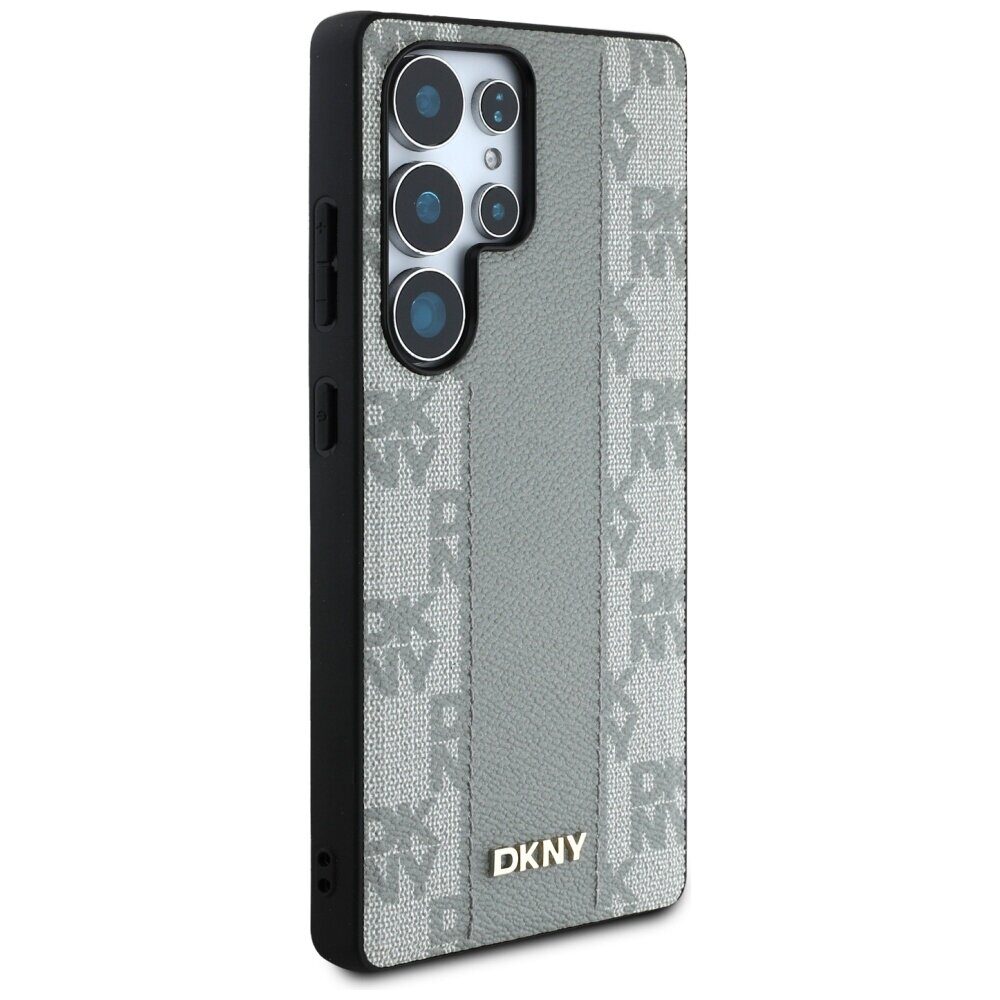 DKNY Leather Checkered Pattern MagSafe Case for Samsung Galaxy S25 Ultra - Gray - imagine 4