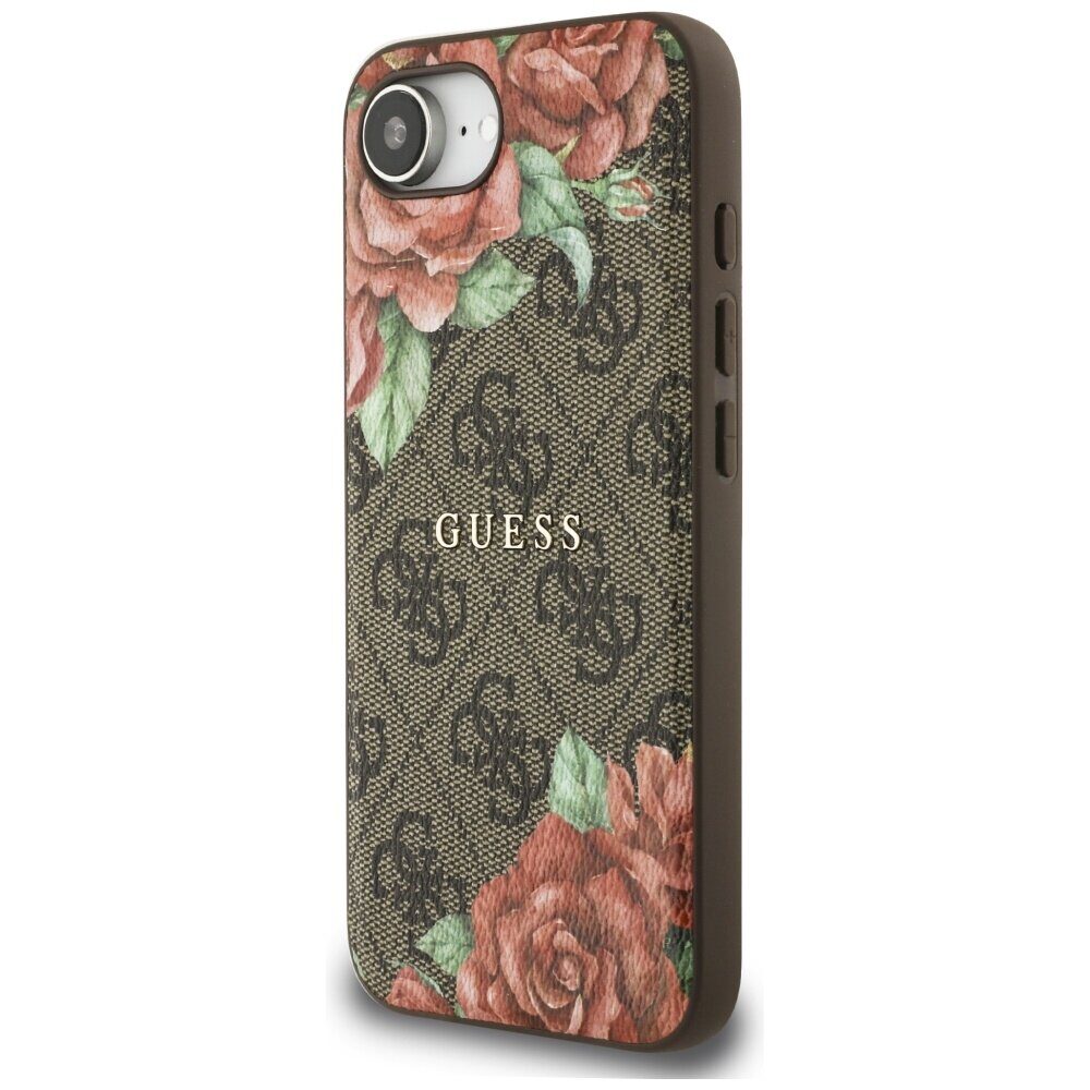Guess 4G Flowers Print MagSafe case for iPhone 16e - brown - imagine 2