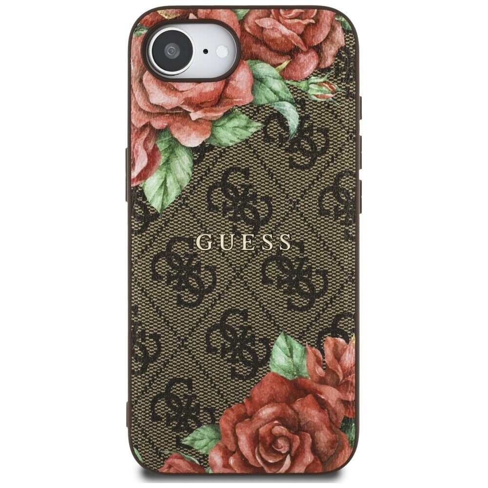 Guess 4G Flowers Print MagSafe case for iPhone 16e - brown - imagine 3