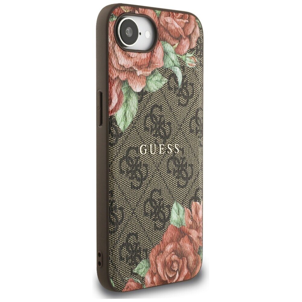 Guess 4G Flowers Print MagSafe case for iPhone 16e - brown - imagine 4