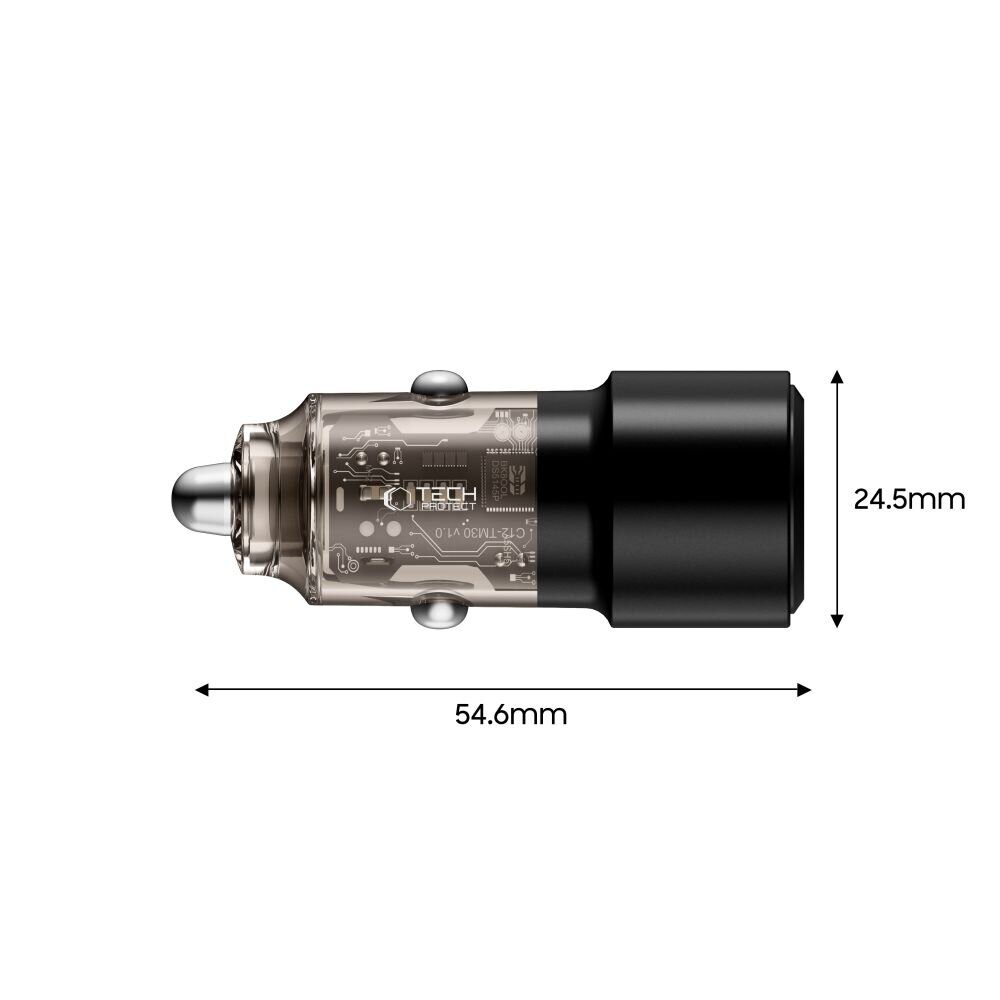 CC03 2-port PD75W car charger - black - imagine 3