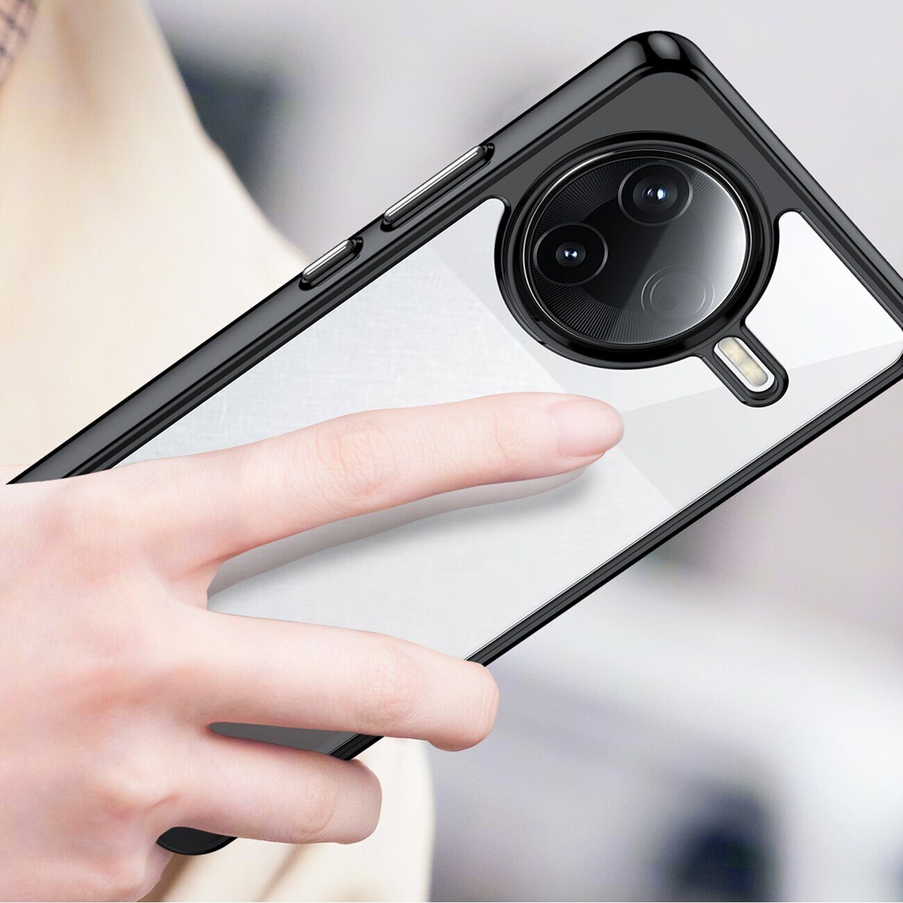 Outer Space Case with Gel Frame for Xiaomi Poco F7 Ultra - Black - imagine 4