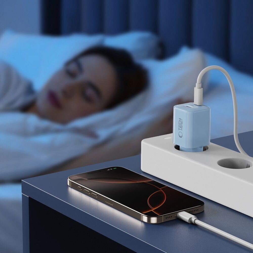 Tech-Protect NCM33W 2-port PD33W/QC3.0 wall charger - blue - imagine 8