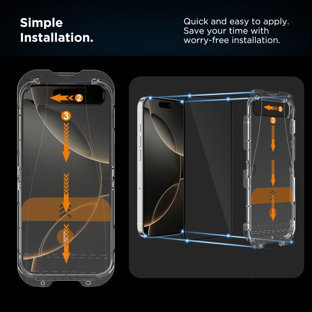 Tech-Protect Quick Set+ 2-pack tempered glass for iPhone 16 Pro - imagine 4