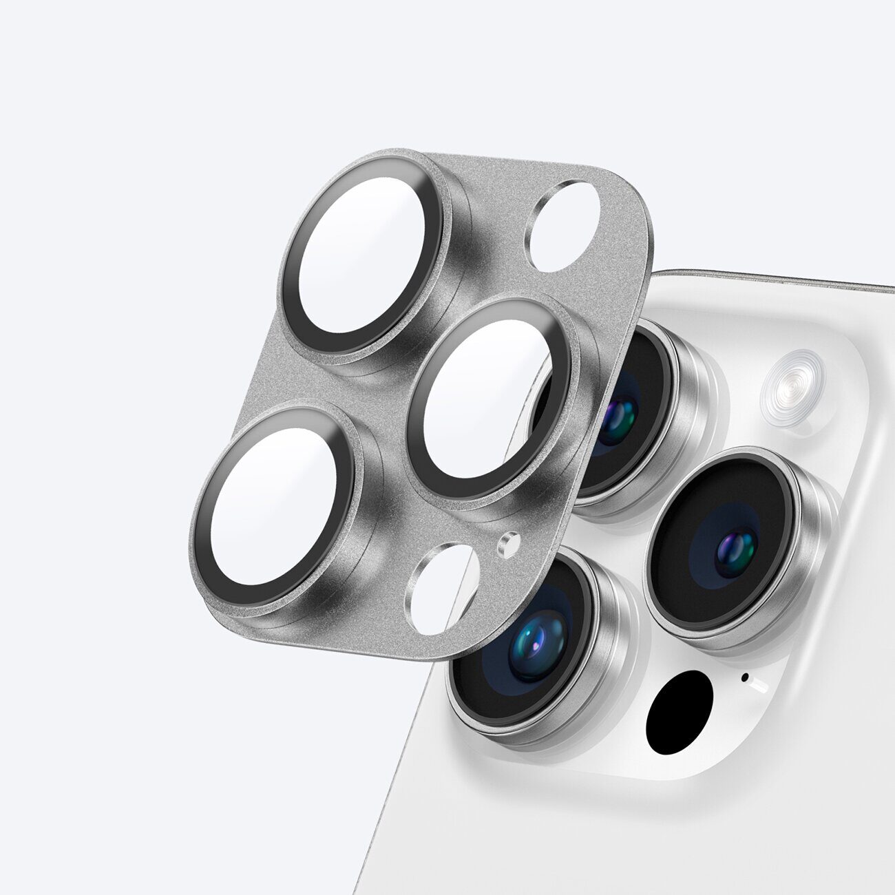 AmazingThing Aviation-Grade Alloy Tempered Glass Lens for iPhone 16 Pro / 16 Pro Max Camera Lens - Gray - imagine 5