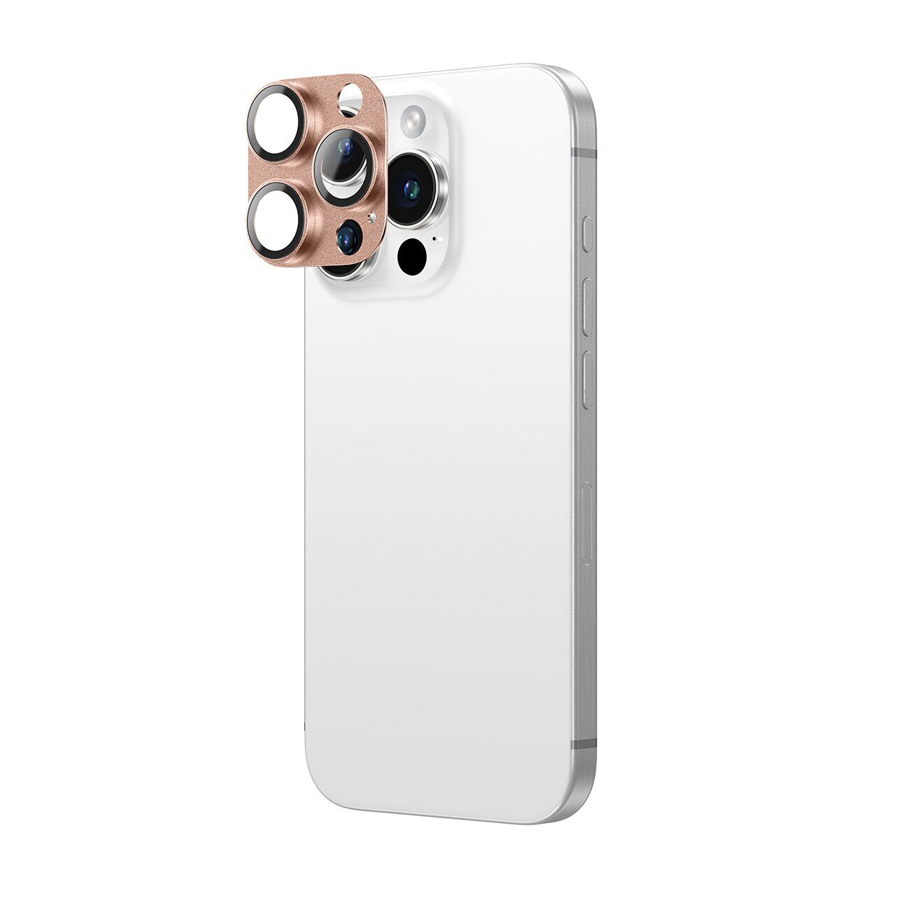 AmazingThing Aviation-Grade Alloy Tempered Glass Lens for iPhone 16 Pro / 16 Pro Max Camera Lens - Rose Gold - imagine 3