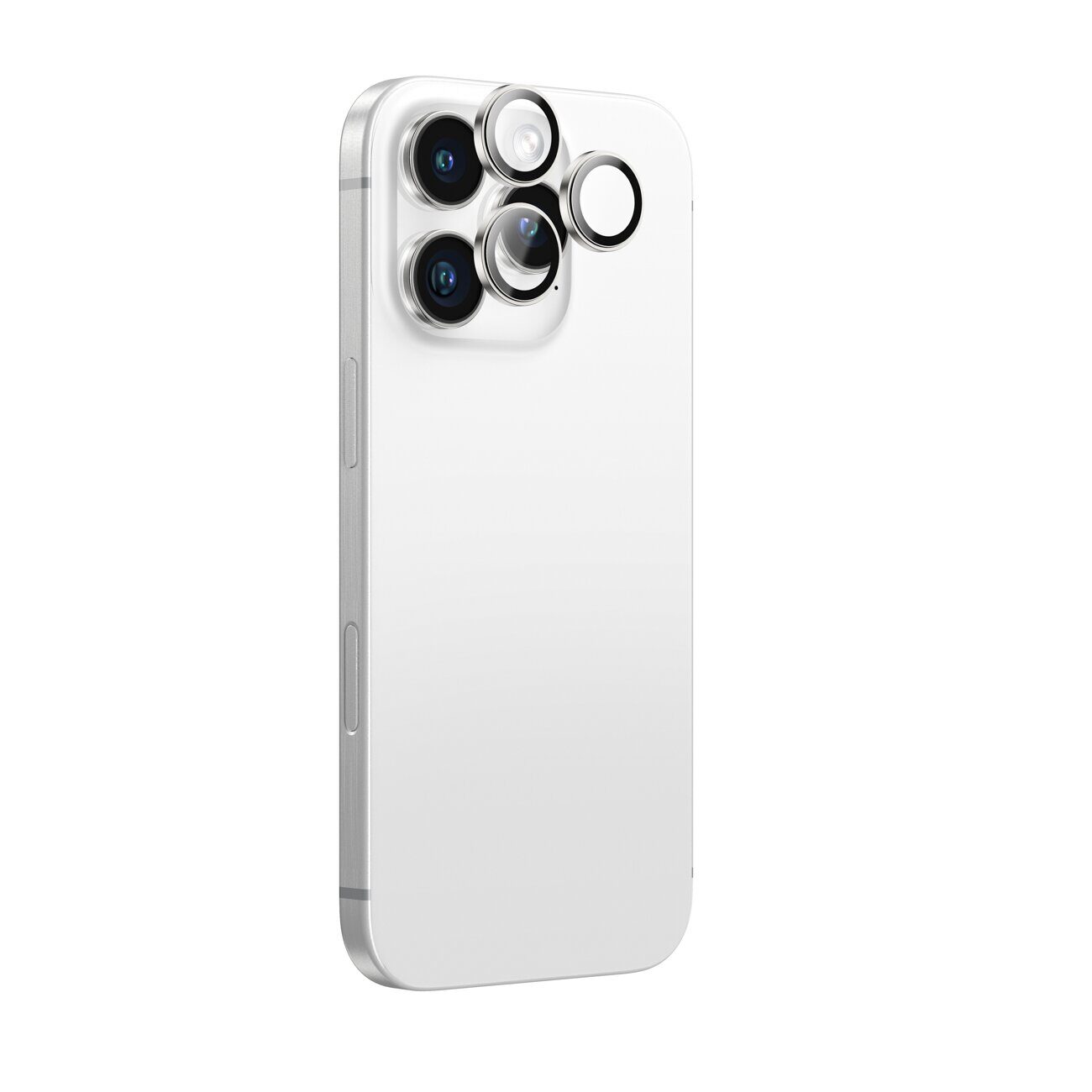 AmazingThing AR Aluminum 3 Lens Glass with Camera Lens Frame for iPhone 16 Pro / 16 Pro Max - Silver - imagine 2