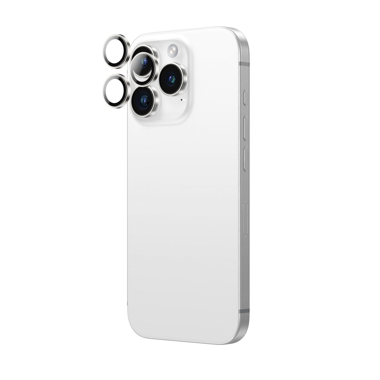 AmazingThing AR Aluminum 3 Lens Glass with Camera Lens Frame for iPhone 16 Pro / 16 Pro Max - Silver - imagine 4