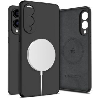 Tech-Protect Liquid Silicone MagSafe case for Samsung Galaxy S25 Edge - black