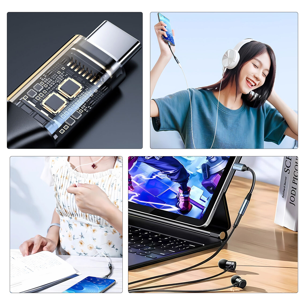 Wozinsky WACM-01 USB-C Adapter - 3.5mm Mini Jack - Black - imagine 2